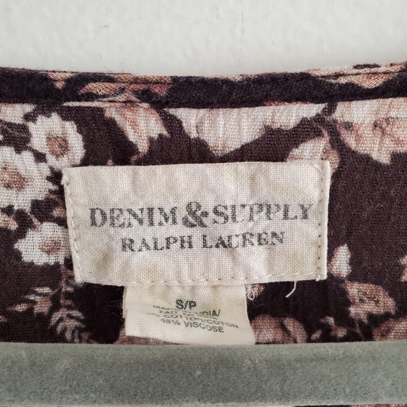 Denim & Supply Brown Floral Babydoll Mini Dress - Picture 3 of 11